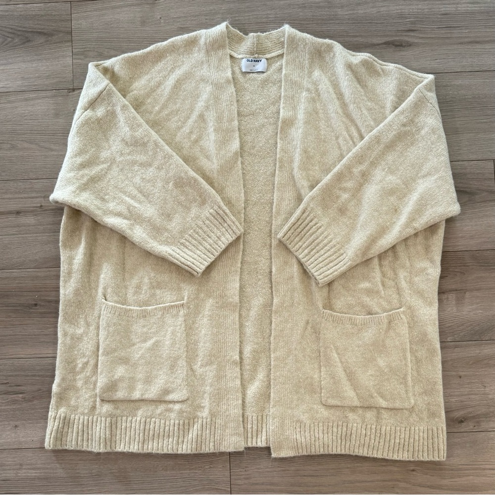 Old Navy Cream Cardigan Sweater Soft Open Front